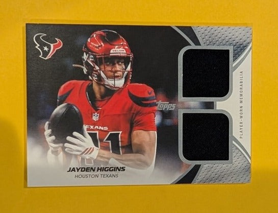 2026 Topps Football Jayden Higgins Texans NFL Material Dual Relic #MDR-JH
