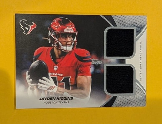 2026 Topps Football Jayden Higgins Texans NFL Material Dual Relic #MDR-JH