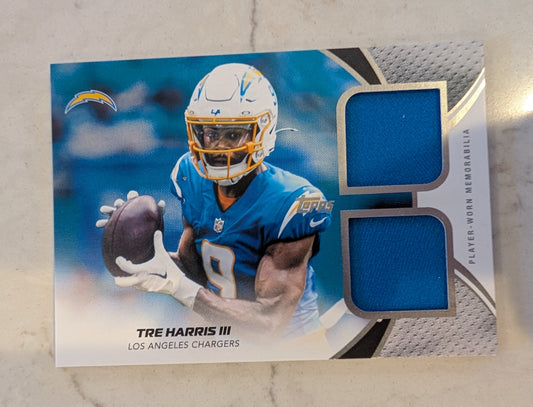 2026 Topps Football Tre Harris III Chargers Material Dual Relic #MDR-TH