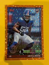2026 Topps Football Arvell Reese Giants 1991 Mega Box Crackle Orange SSP /25 RC