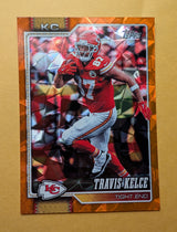2026 Topps Football Travis Kelce Chiefs Orange Diamante Foil SSP /25 #100
