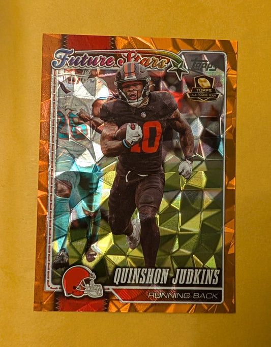 2026 Topps Football Quinshon Judkins Browns Future Stars Orange Diamante SSP /25