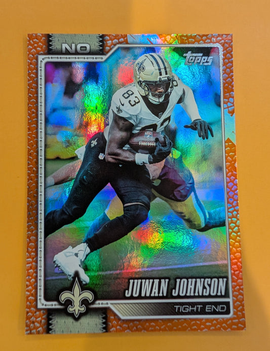 2026 Topps Football Juwan Johnson Saints Orange Leather SSP /25 #146