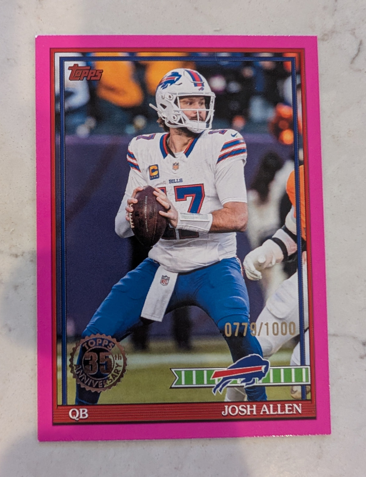 2026 Topps Football Josh Allen Bills 1991 Topps Pink SP /1000 #91TF-11