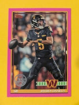 2026 Topps Football Jayden Daniels Commanders 1991 Topps Pink SP /1000 #91TF-44