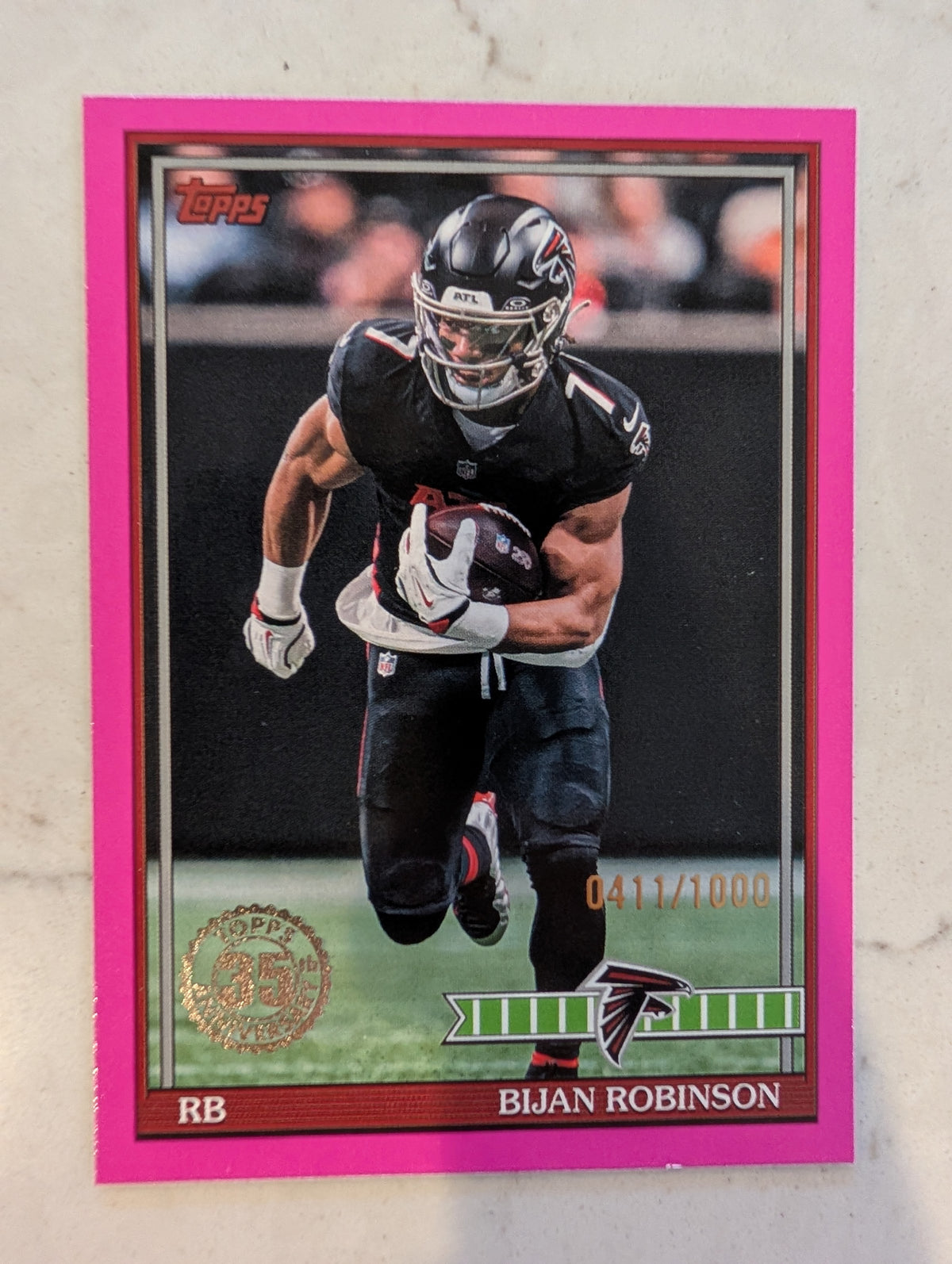 2026 Topps Football Bijan Robinson Falcons 1991 Topps Pink SP /1000 #91TF-6