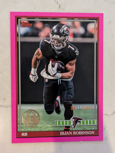 2026 Topps Football Bijan Robinson Falcons 1991 Topps Pink SP /1000 #91TF-6