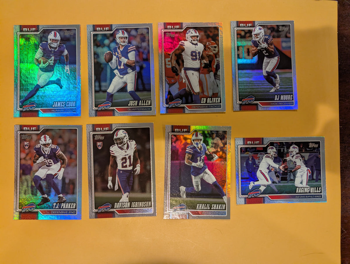 2026 Topps Football Bills Rainbow Foil Lot 8 Cards - Josh Allen, Cook, Shakir