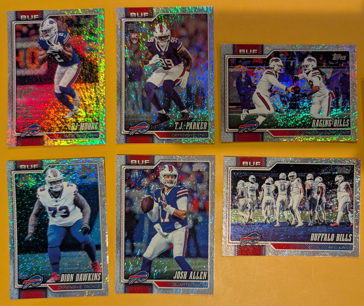 2026 Topps Football Bills Sparkle Foil Lot 6 Cards - Josh Allen, DJ Moore