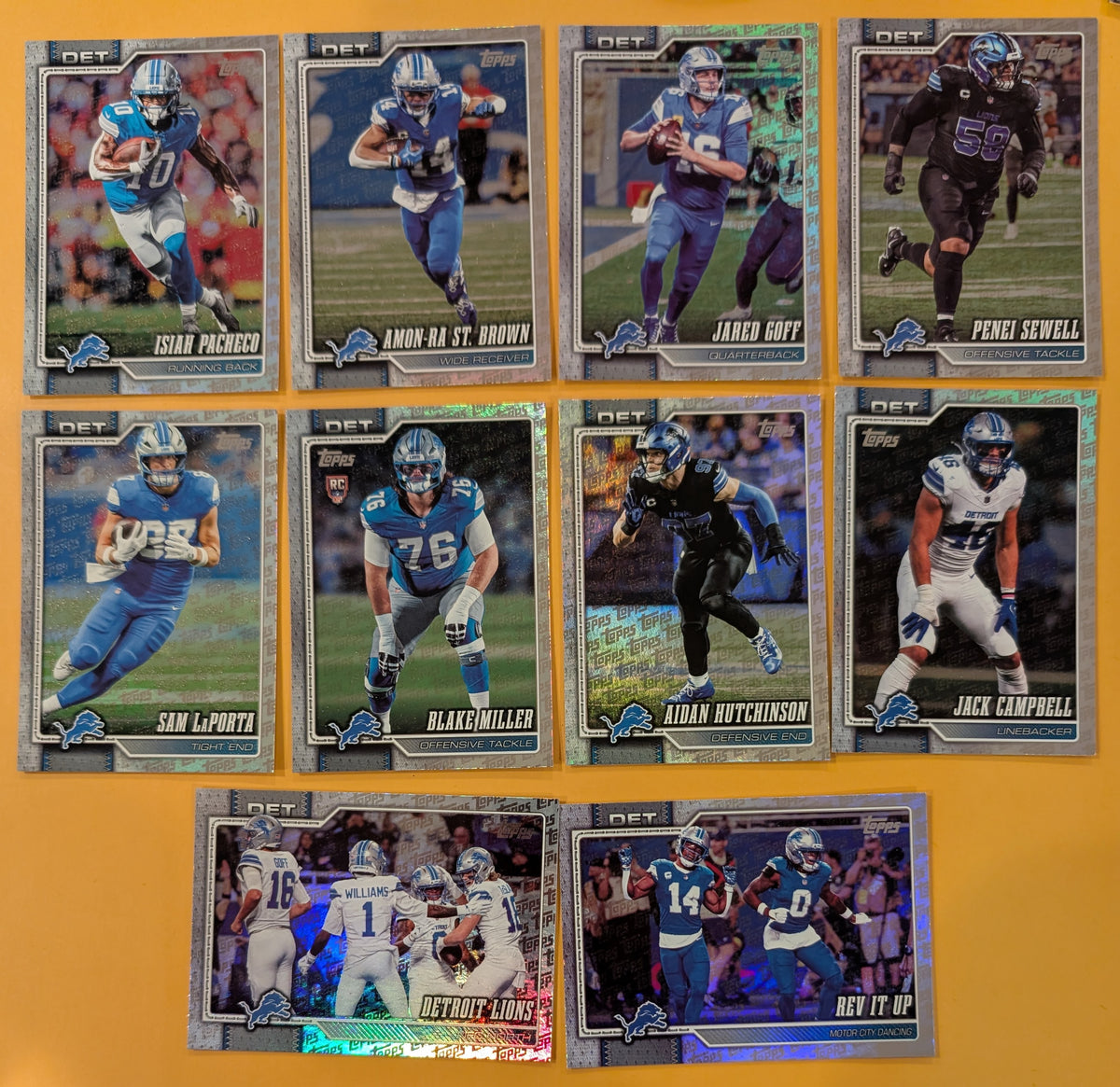 2026 Topps Football Lions Topps Logo Foil Lot 10 Cards - Amon-Ra St. Brown, Goff