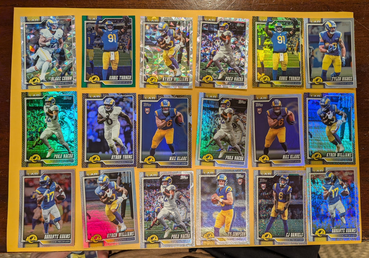 2026 Topps Football Rams 18 Card Parallel Lot - Nacua, Davante Adams, Williams