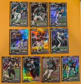 2026 Topps Football Eagles Leather Foil Lot 10 Cards - A.J. Brown, Jalen Carter