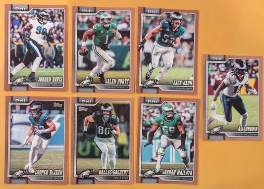 2026 Topps Football Eagles Gold SP /2026 Lot 7 Cards - Hurts, Brown, Goedert