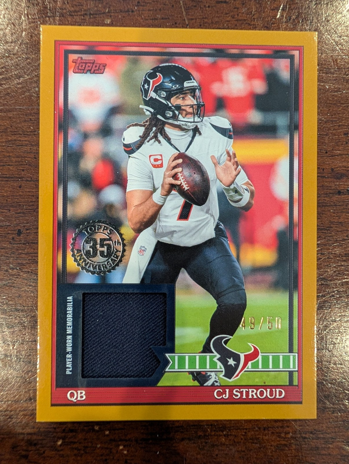 2026 Topps Football C.J. Stroud 1991 Topps Relic Gold 49/50 - front
