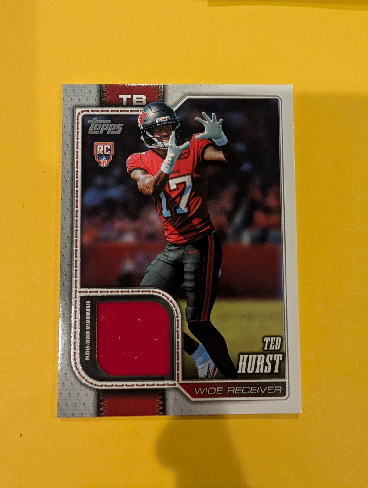 2026 Topps Football Ted Hurst Rookie Player-Worn Relic - front