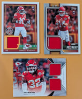 2026 Topps Football Chiefs 3 Card Relic Lot - Garrett Nussmeier, Nick Bolton