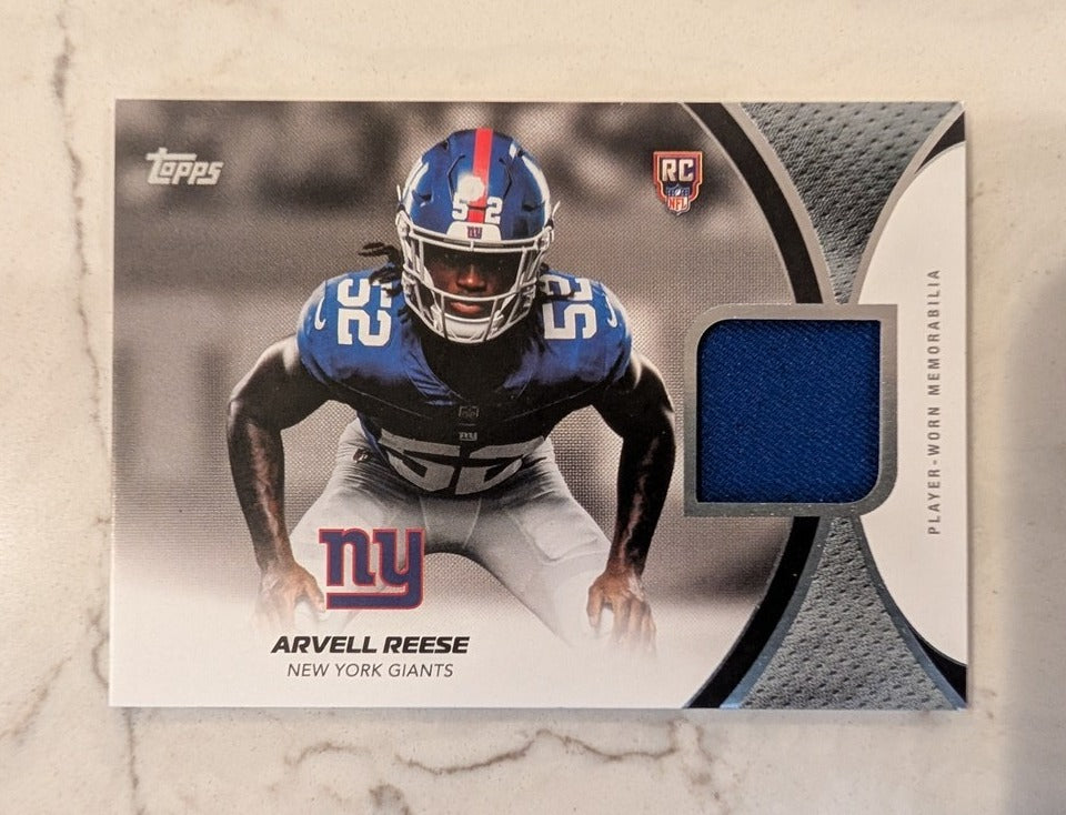 2026 Topps Football Arvell Reese Giants Rookie Material Relic RC #RMC-ARE
