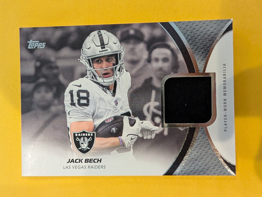 2026 Topps Football Jack Bech Rookie Materials Player-Worn Relic - front