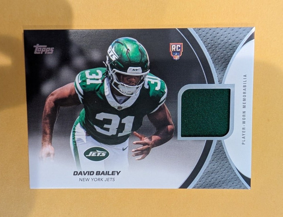 2026 Topps Football David Bailey New York Jets Rookie Material Relic RC #RMC-DBA
