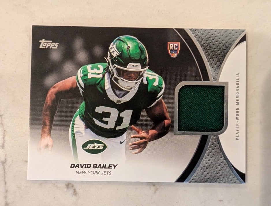 2026 Topps Football David Bailey New York Jets Rookie Material Relic RC #RMC-DBA