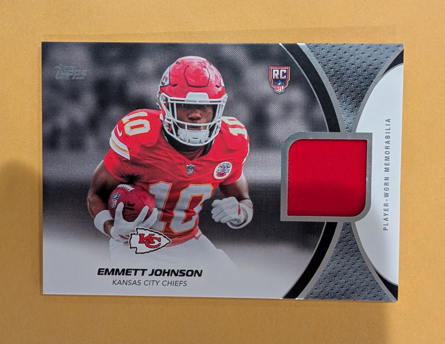 2026 Topps Football Emmett Johnson Chiefs Rookie Material Relic RC #RMC-EJ