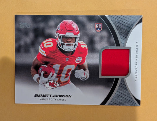 2026 Topps Football Emmett Johnson Chiefs Rookie Material Relic RC #RMC-EJ