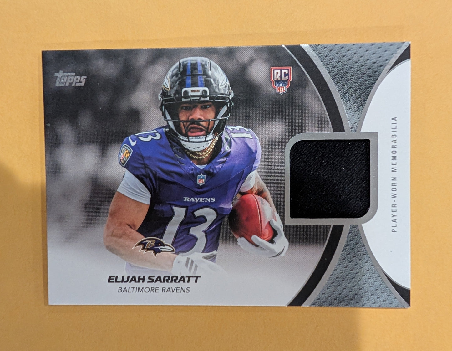 2026 Topps Football Elijah Sarratt Ravens Rookie Material Relic RC #RMC-ES