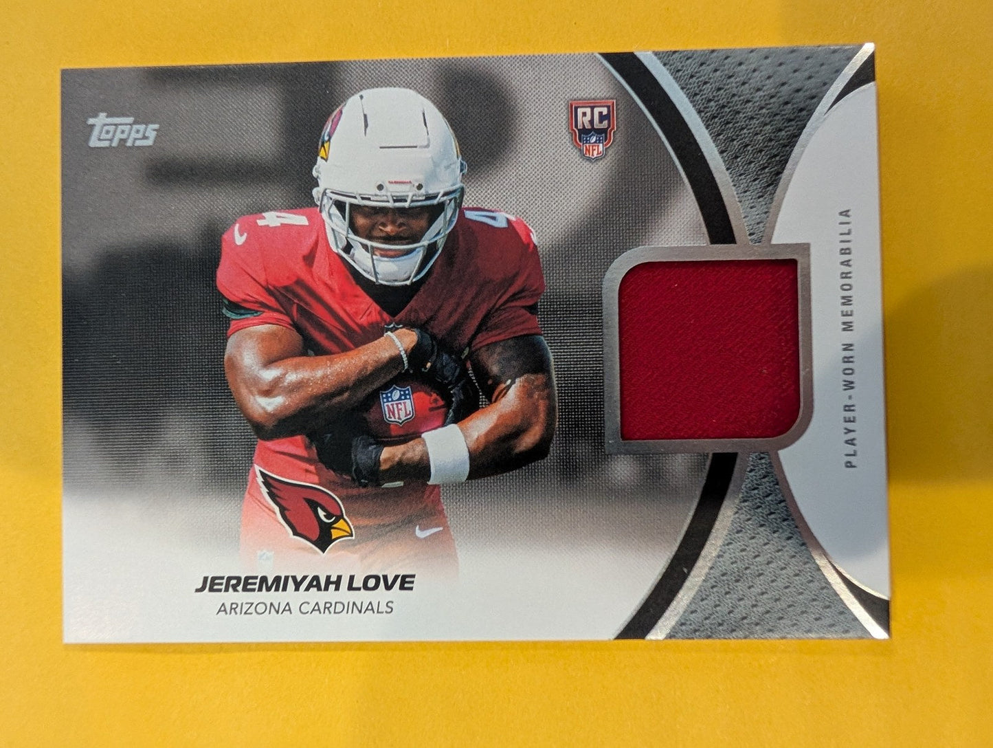 2026 Topps Football Jeremiyah Love Rookie Materials Player-Worn Relic - front