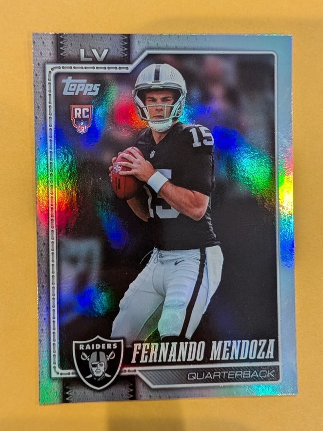 2026 Topps Football Fernando Mendoza Las Vegas Raiders Rainbow Foil RC #301