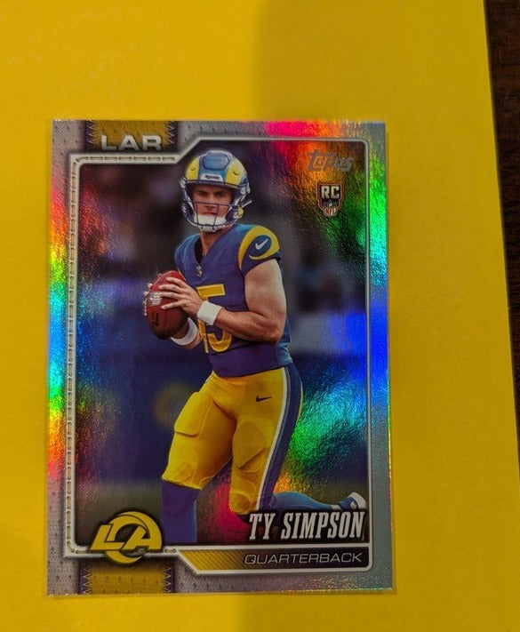 2026 Topps Football Ty Simpson Los Angeles Rams Rainbow Foil RC #302