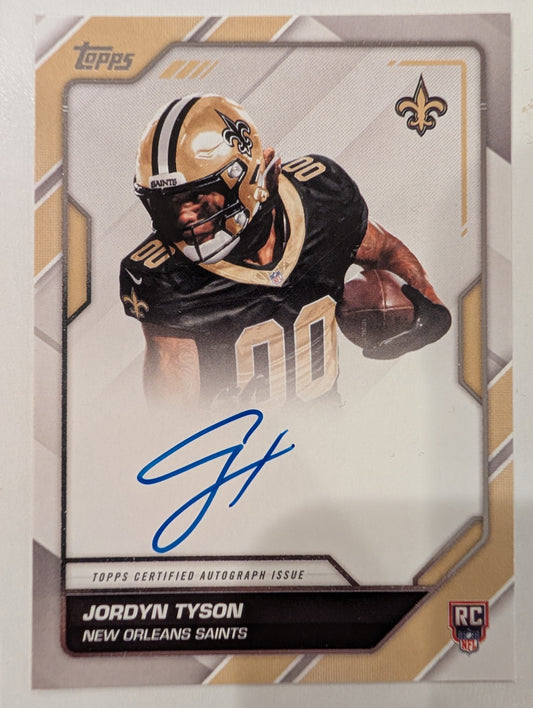2026 Topps Football Jordyn Tyson Saints Real One Auto RC #320