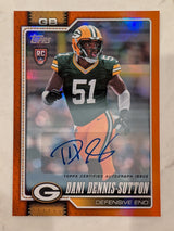 2026 Topps Football Dani Dennis-Sutton Packers Real One Auto Orange SSP /25 RC
