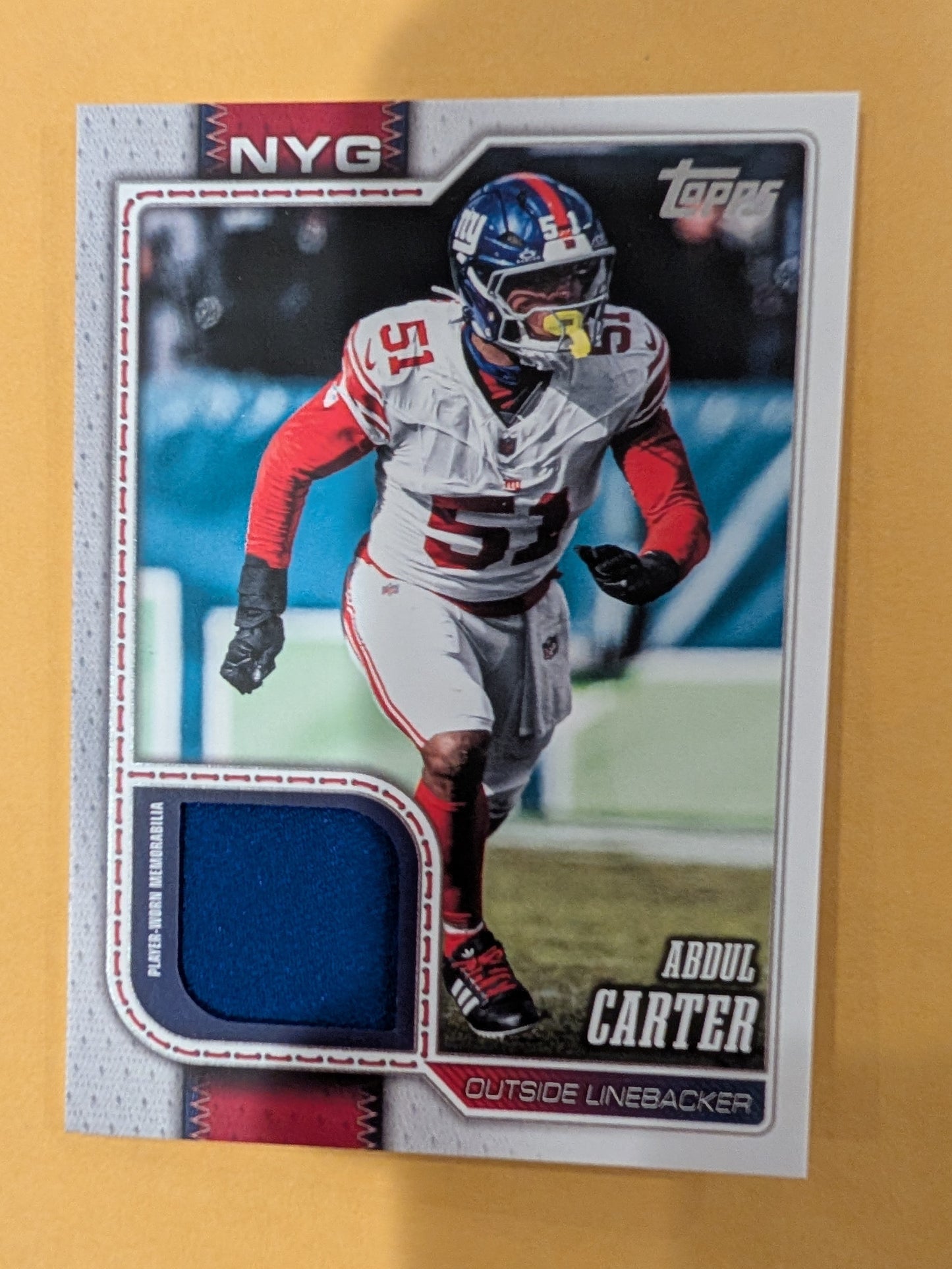 2026 Topps Football Abdul Carter New York Giants Real One Relic #ROR-AC