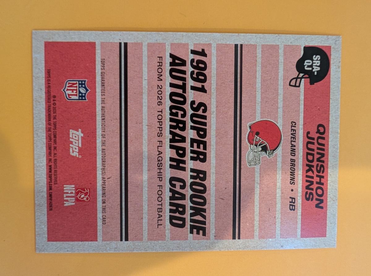 2026 Topps Football Quinshon Judkins Browns 1991 Super Rookie Auto RC #SRA-QJ