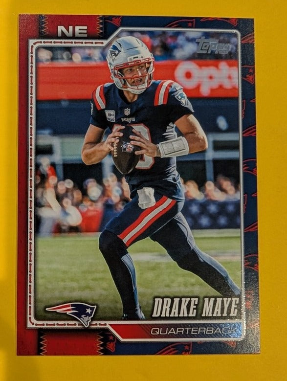 2026 Topps Football Drake Maye New England Patriots Team Logo Border SP #136