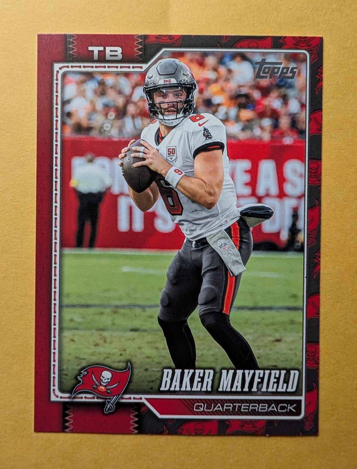 2026 Topps Football Baker Mayfield Buccaneers Team Logo Border SP #190