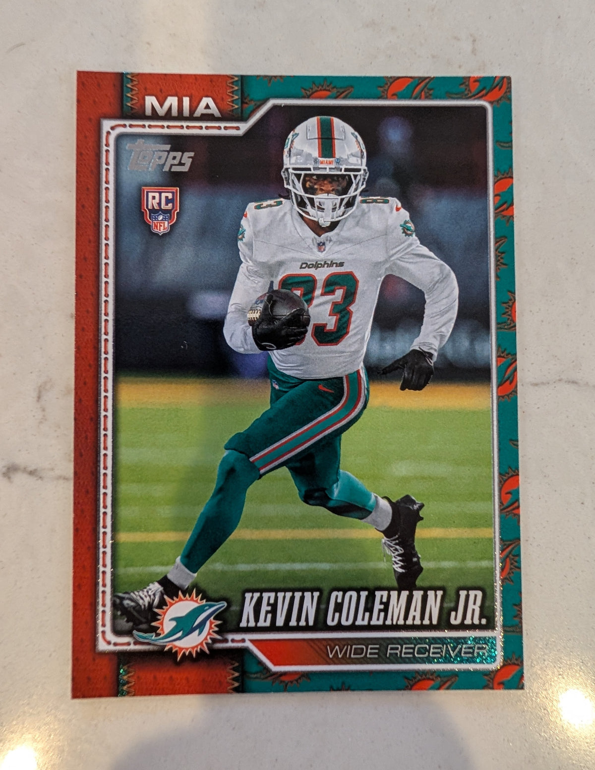 2026 Topps Football Kevin Coleman Jr. Dolphins Team Logo Border SP RC #337