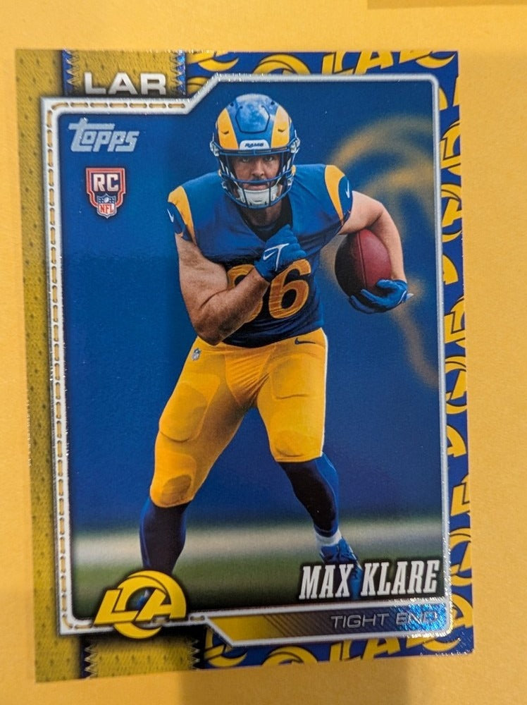 2026 Topps Football Max Klare Los Angeles Rams Team Logo Border SP RC #340