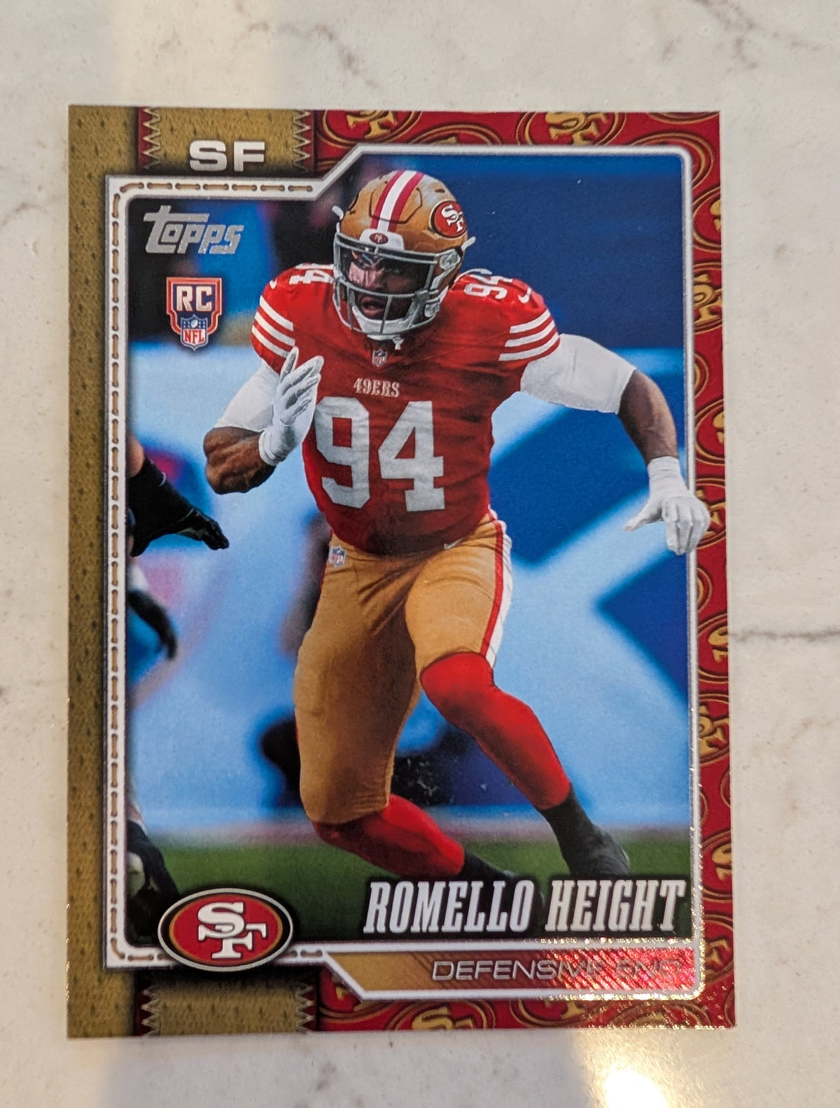 2026 Topps Football Romello Height 49ers Team Logo Border SP RC #358