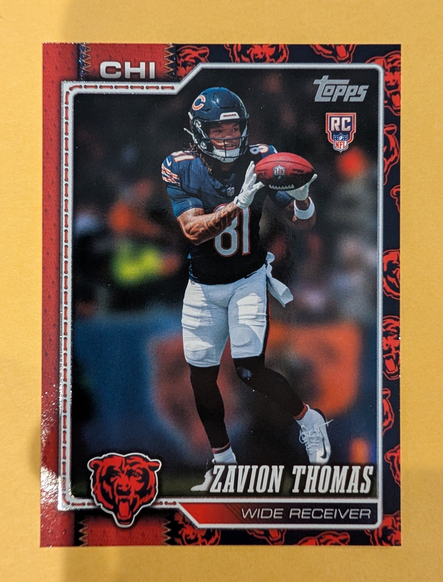 2026 Topps Football Zavion Thomas Chicago Bears Team Logo Border SP RC #367