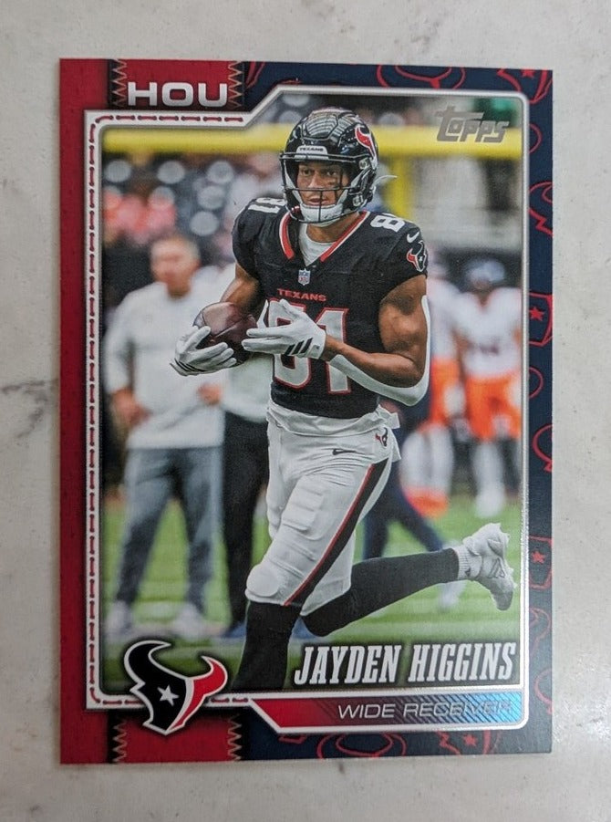 2026 Topps Football Jayden Higgins Houston Texans Team Logo Border SP #79