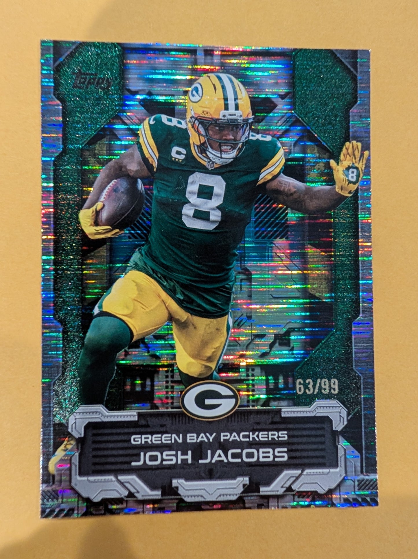 2026 Topps Football Josh Jacobs Packers Touchdown Machines Case Hit Green SP /99