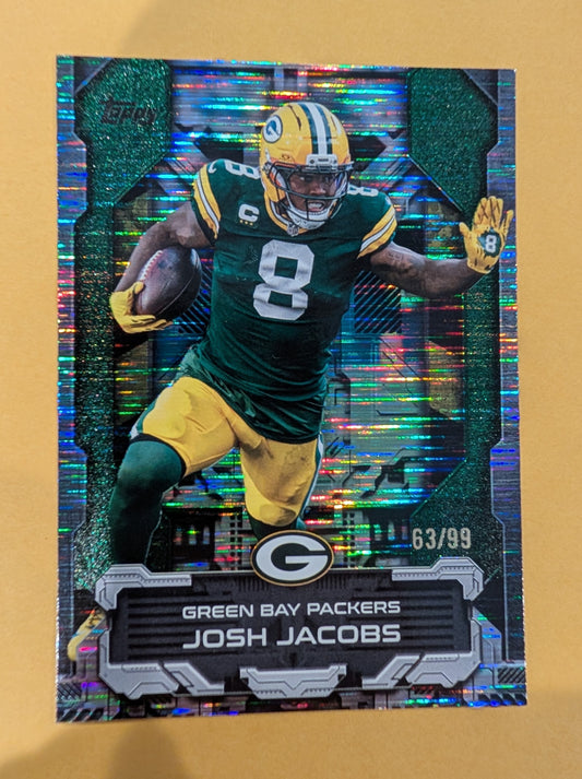 2026 Topps Football Josh Jacobs Packers Touchdown Machines Case Hit Green SP /99