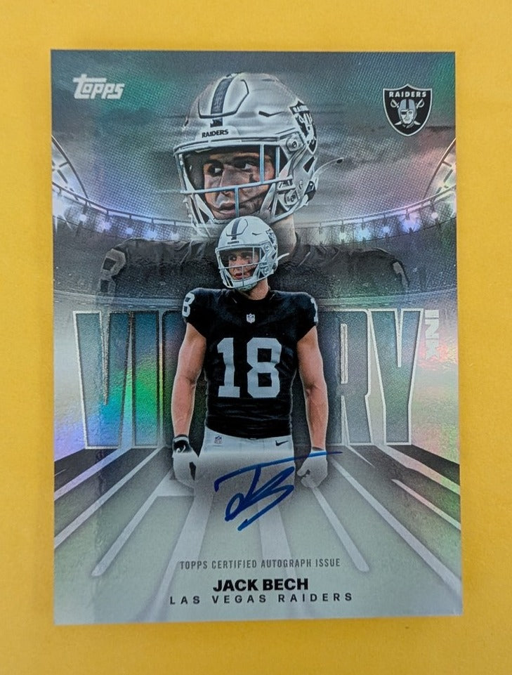 2026 Topps Football Jack Bech Las Vegas Raiders Victory Ink On Card Auto #VI-JB