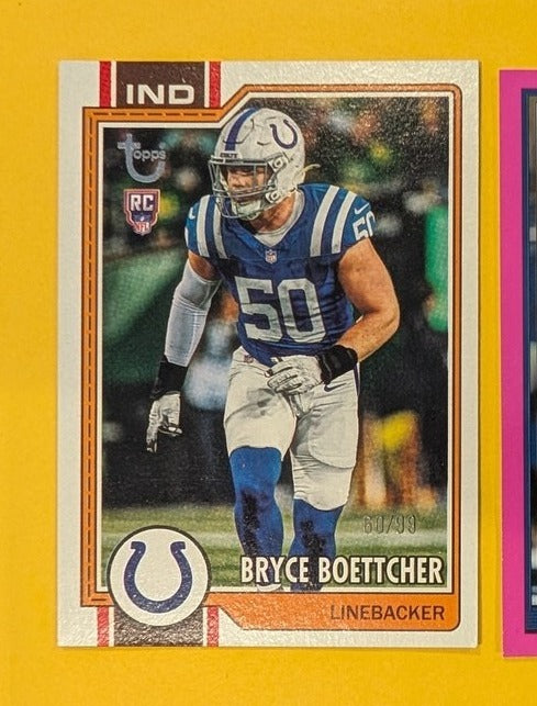 2026 Topps Football Bryce Boettcher Colts Vintage Stock SP /99 RC #371