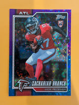 2026 Topps Football Zachariah Branch Falcons Walmart Blue Purple SP /250 RC