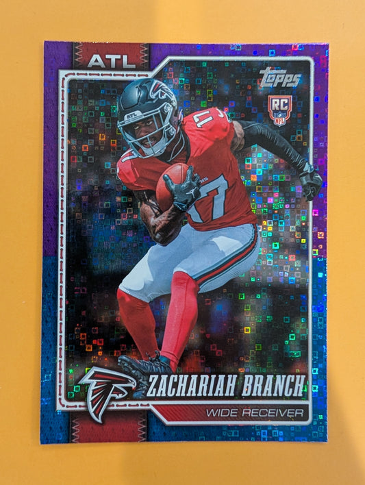 2026 Topps Football Zachariah Branch Falcons Walmart Blue Purple SP /250 RC