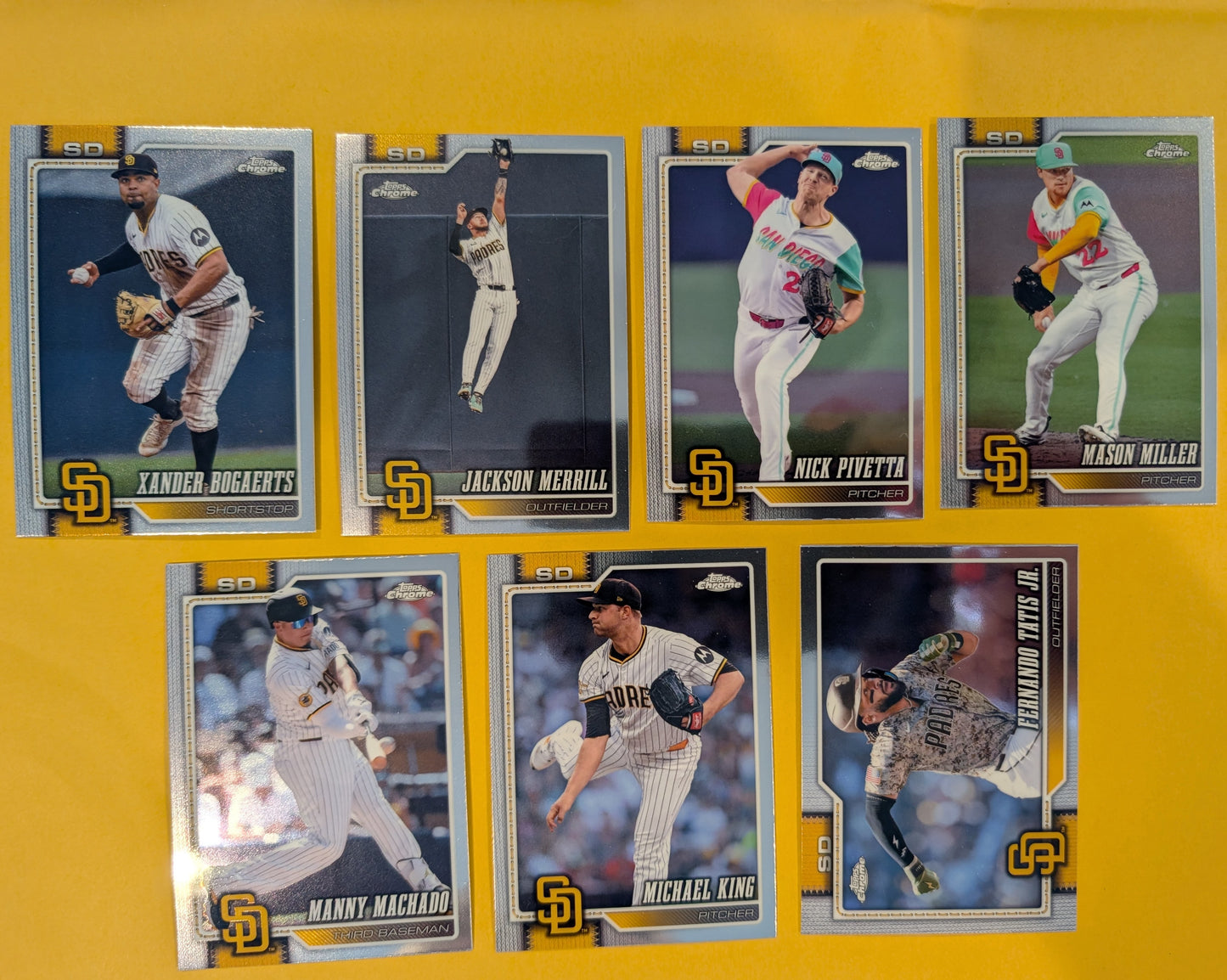 2026 Topps Chrome San Diego Padres team set - 7 cards