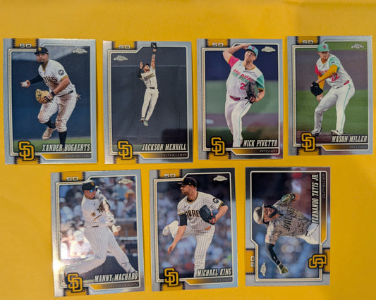 2026 Topps Chrome San Diego Padres team set - 7 cards