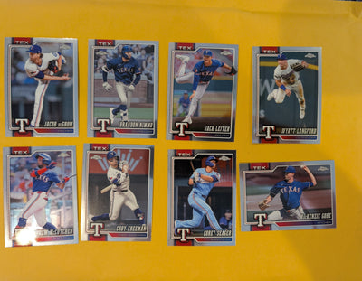 2026 Topps Chrome Texas Rangers team set - 8 cards